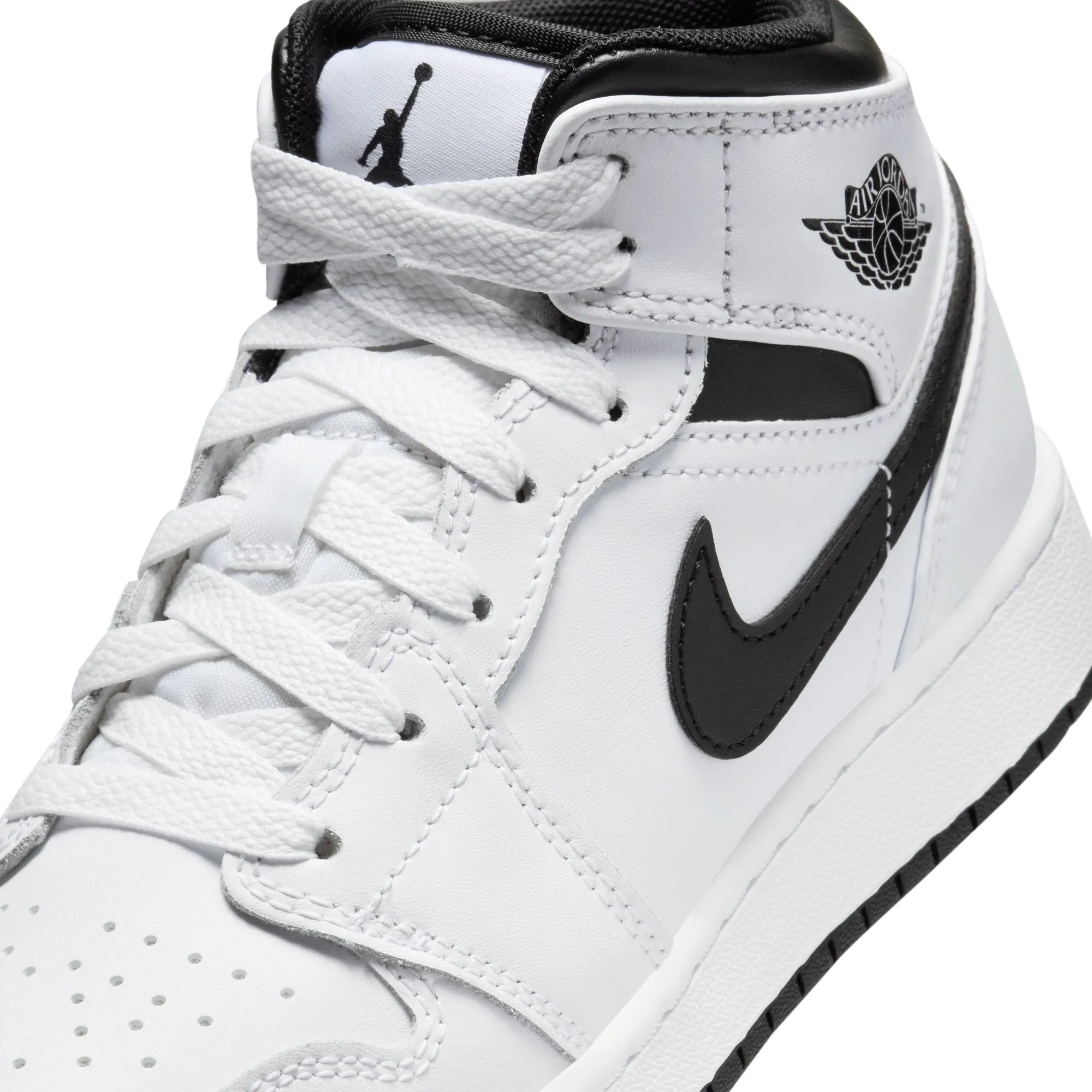 Air Jordan 1 Mid GS (White/Black/White/Black)