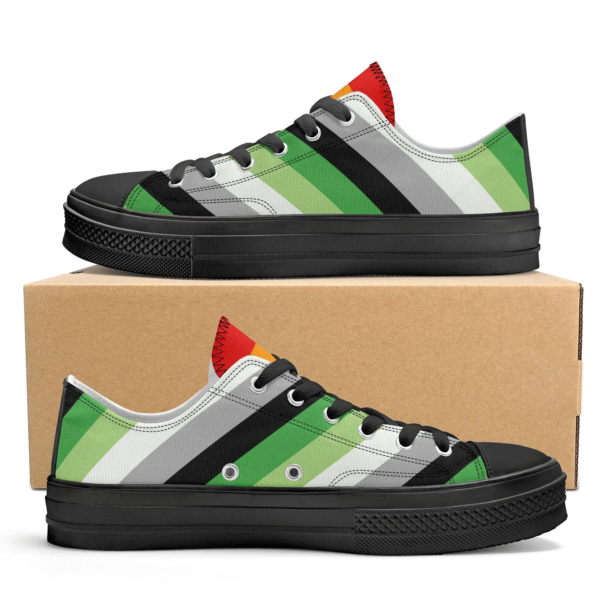 Aromantic Pride Collection - Mens Classic Low Top Canvas Shoes for the LGBTQIA  community