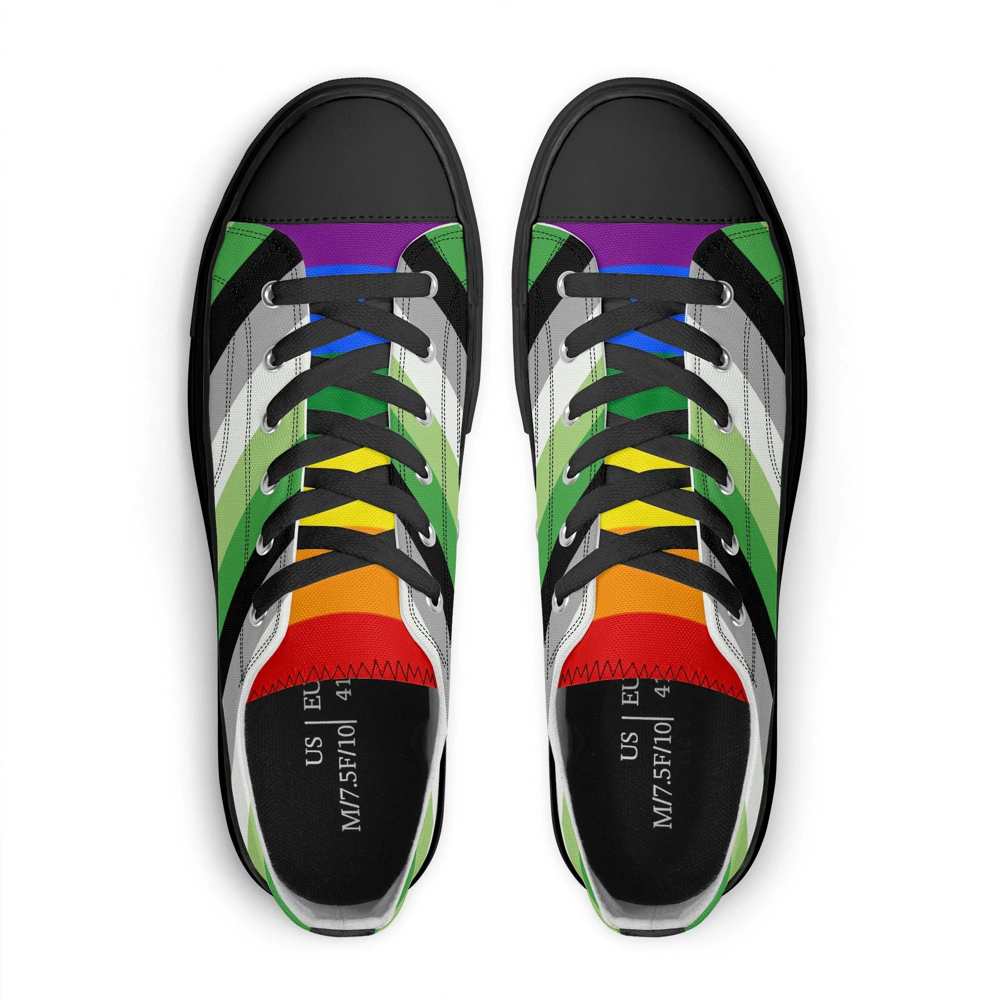 Aromantic Pride Collection - Mens Classic Low Top Canvas Shoes for the LGBTQIA  community